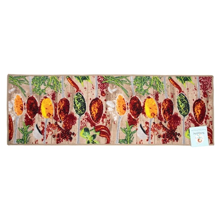 Monarch Brands Sloppy Chef Printed Rug - 20in x 60in, Coffee PNP-KTC-20X60-COF